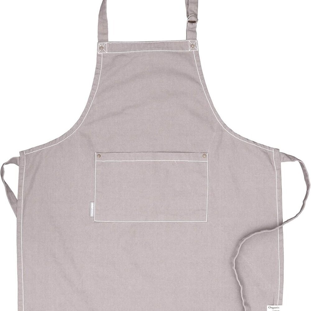 Cotton Solid Aprons for Women with Pocket, Adjustable Strap and Waist Ties Washe